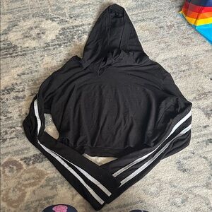 Fashion Nova Black Hoodie with White Accents